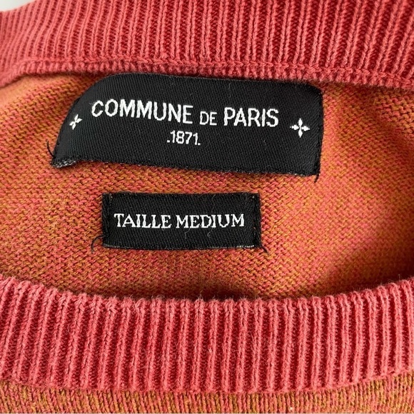 Commune De Paris 1871 Striped Sweater- White Shoulder Buttons- Size Medium - Picture 8 of 8